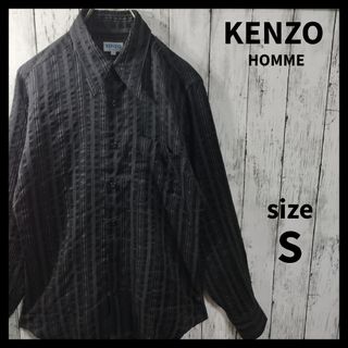 ケンゾー(KENZO)の【KENZO HOMME】ストライプ柄シャツ　長袖　レギュラーカラー　リネン混(シャツ)