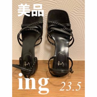 イング(ing)のing （イング）　黒サンダル　23.5   ほぼ新品　美品(サンダル)