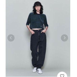 ロク(6 (ROKU))の6(ROKU)VELOUR BORDER CROPPED T-SHIRT(Tシャツ/カットソー(半袖/袖なし))