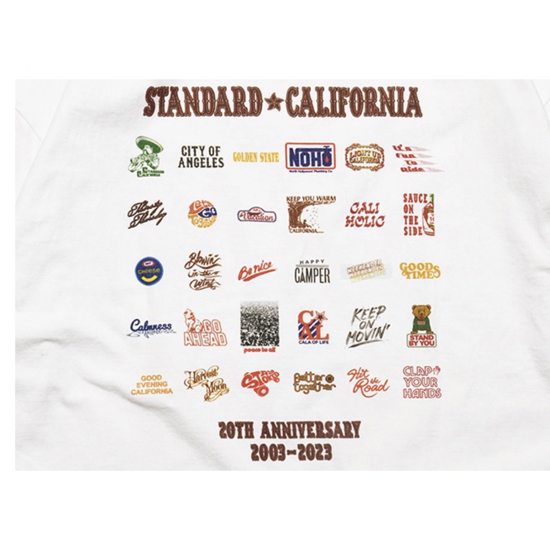 STANDARD CALIFORNIA(スタンダードカリフォルニア)の【Standard California】20周年ロゴＴシャツ ホワイト Ｍ メンズのトップス(Tシャツ/カットソー(半袖/袖なし))の商品写真