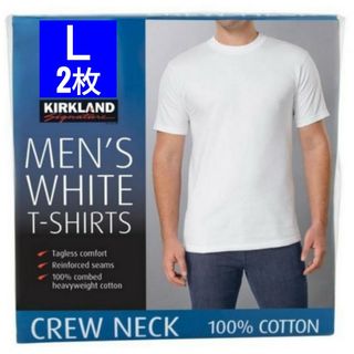 カークランド(KIRKLAND)のコストコ　カークランド　メンズ　ホワイトTシャツ  Lサイズ　2枚(Tシャツ/カットソー(半袖/袖なし))