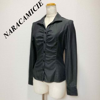 ナラカミーチェ(NARACAMICIE)のNARACAMICIE（ナラカミーチェ）ブラックデニム風フロントギャザーブラウス(シャツ/ブラウス(長袖/七分))