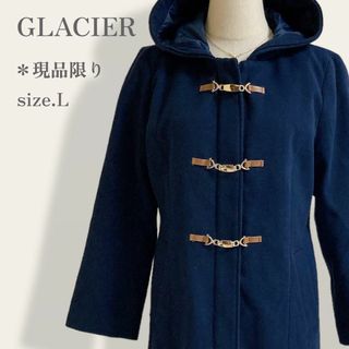 グラシア(GLACIER)の【ブランド古着】　グラシア　ビット付き　上質フーデットメルトンダッフルコート　L(ダッフルコート)