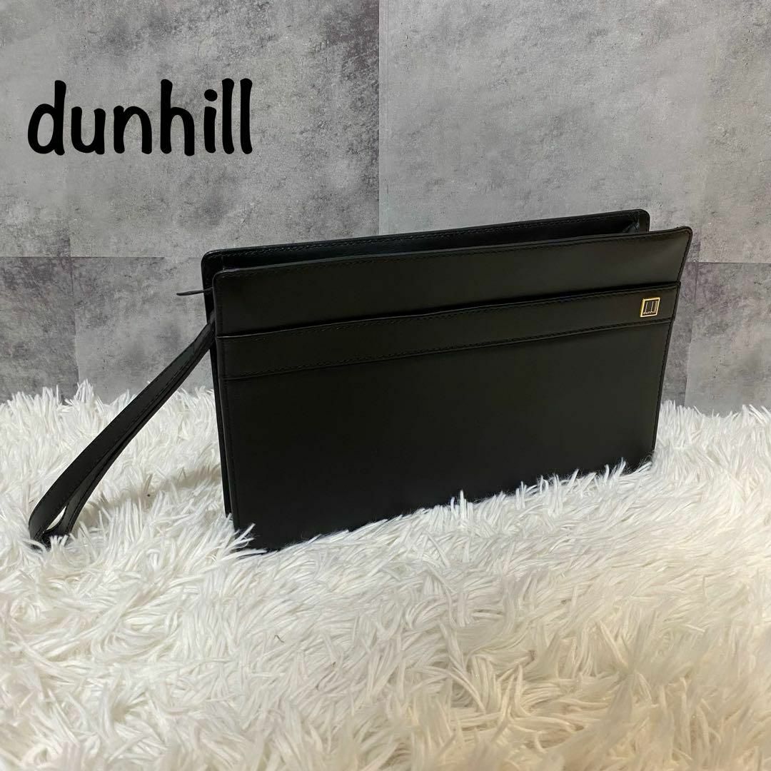 【美品】dunhill メンズ セカンドバッグ クラッチバッグ ブラック