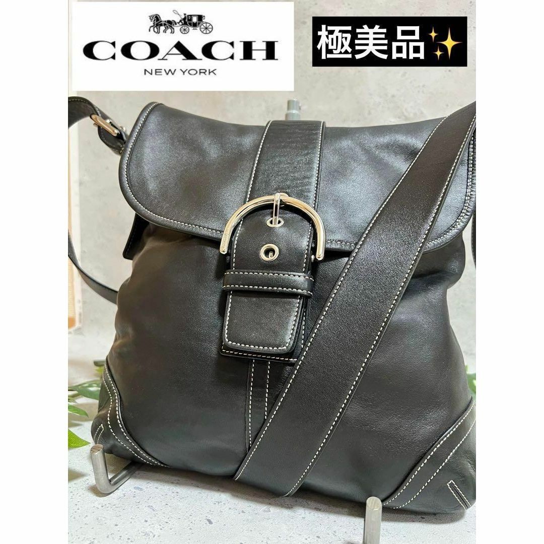 【極美品】COACH 　レザー ショルダーバッグ　ソーホー