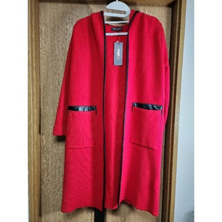 angelplus 新品 ロングコート コート レッド 赤 ウール アクリル(ロングコート)