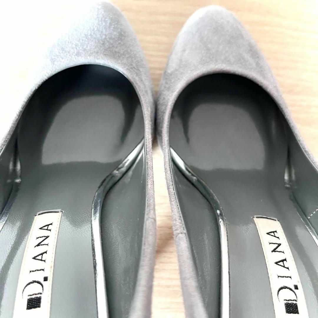 DIANA(ダイアナ)のDIANA ダイアナ ピンヒール パンプス スエード 銀灰色 22.5cm レディースの靴/シューズ(ハイヒール/パンプス)の商品写真