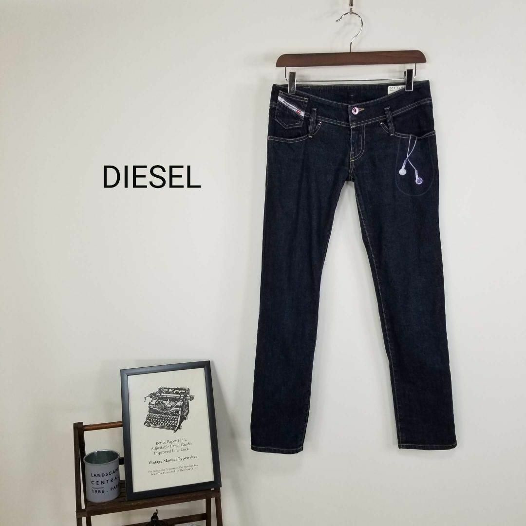 DIESELレディースW27MATICローライズスリムストレッチデニム濃紺