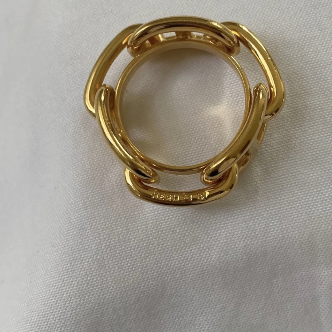 Hermes(エルメス)のエルメス　スカーフリング　シェーヌダンクル　HERMES ゴールド メンズのアクセサリー(リング(指輪))の商品写真