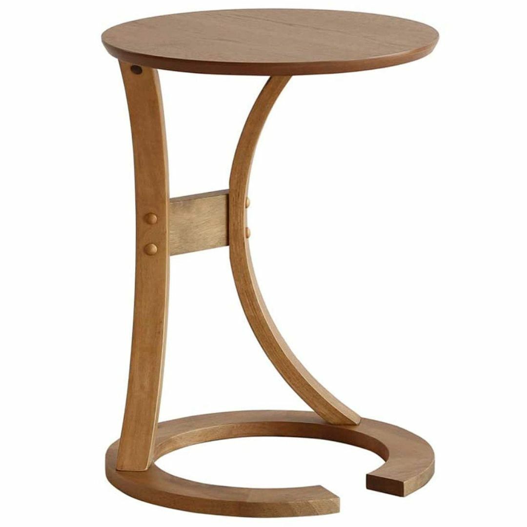 【色: Beige】サイドテーブル 丸型 丸テーブル 北欧 幅40x奥行40x高のサムネイル