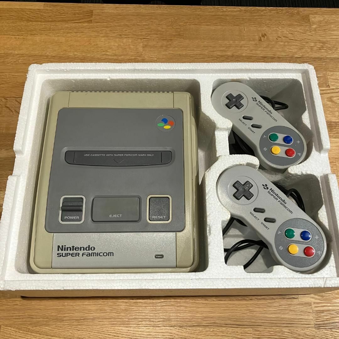 任天堂 スーパーファミコン 本体 純正ケーブル 純正アダプタ セット 説明書付き 1