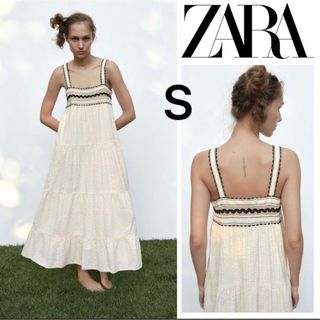 ザラ(ZARA)の(新品) ZARAコントラストレーストリムワンピース(ロングワンピース/マキシワンピース)