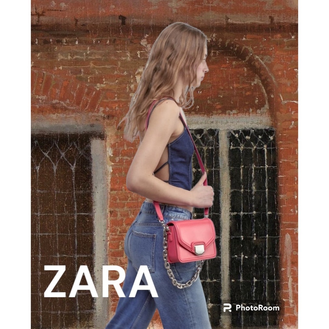 副生地ZARA クロスボディバッグ ショルダー メタルパーツ