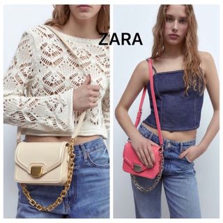 副生地ZARA クロスボディバッグ ショルダー メタルパーツ