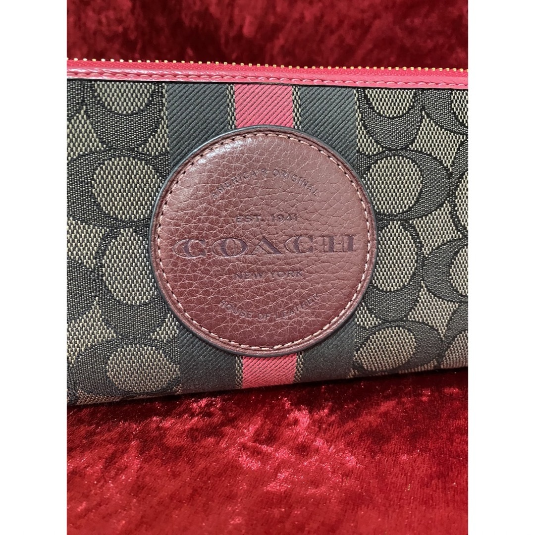 coach コーチ長財布 シグネーチャーピンク