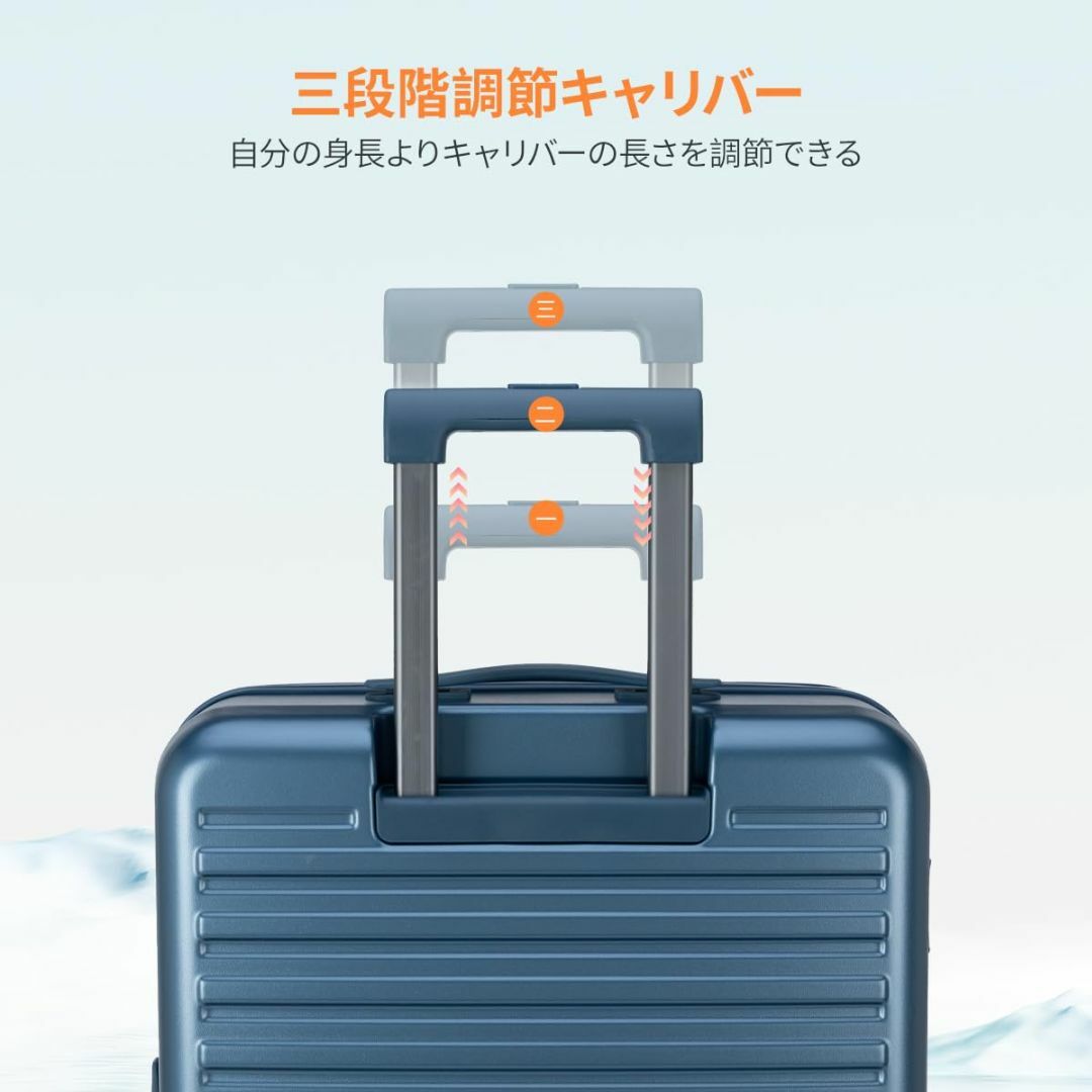 【色: Blue】Bargiotti フロントオープン スーツケース拡張機能 機 3