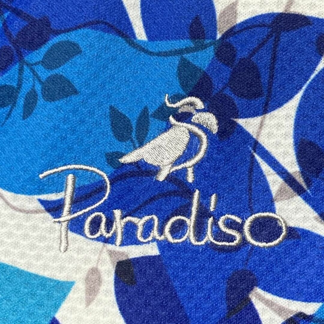 Paradiso(パラディーゾ)の【GOLFウェア】Paradiso ポロシャツ 半袖 総柄 刺繍 花柄 派手 M スポーツ/アウトドアのゴルフ(ウエア)の商品写真