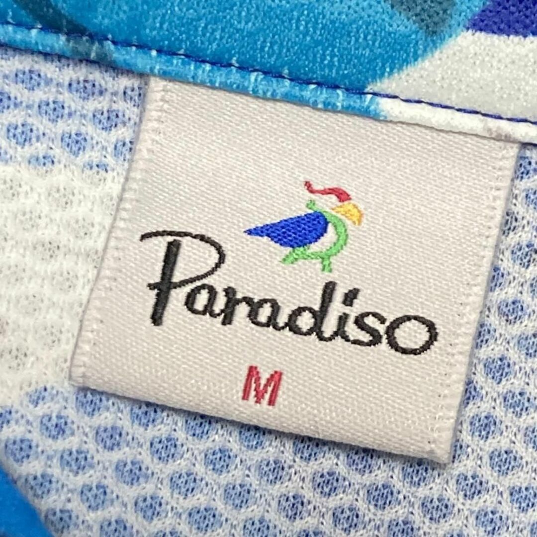 Paradiso(パラディーゾ)の【GOLFウェア】Paradiso ポロシャツ 半袖 総柄 刺繍 花柄 派手 M スポーツ/アウトドアのゴルフ(ウエア)の商品写真