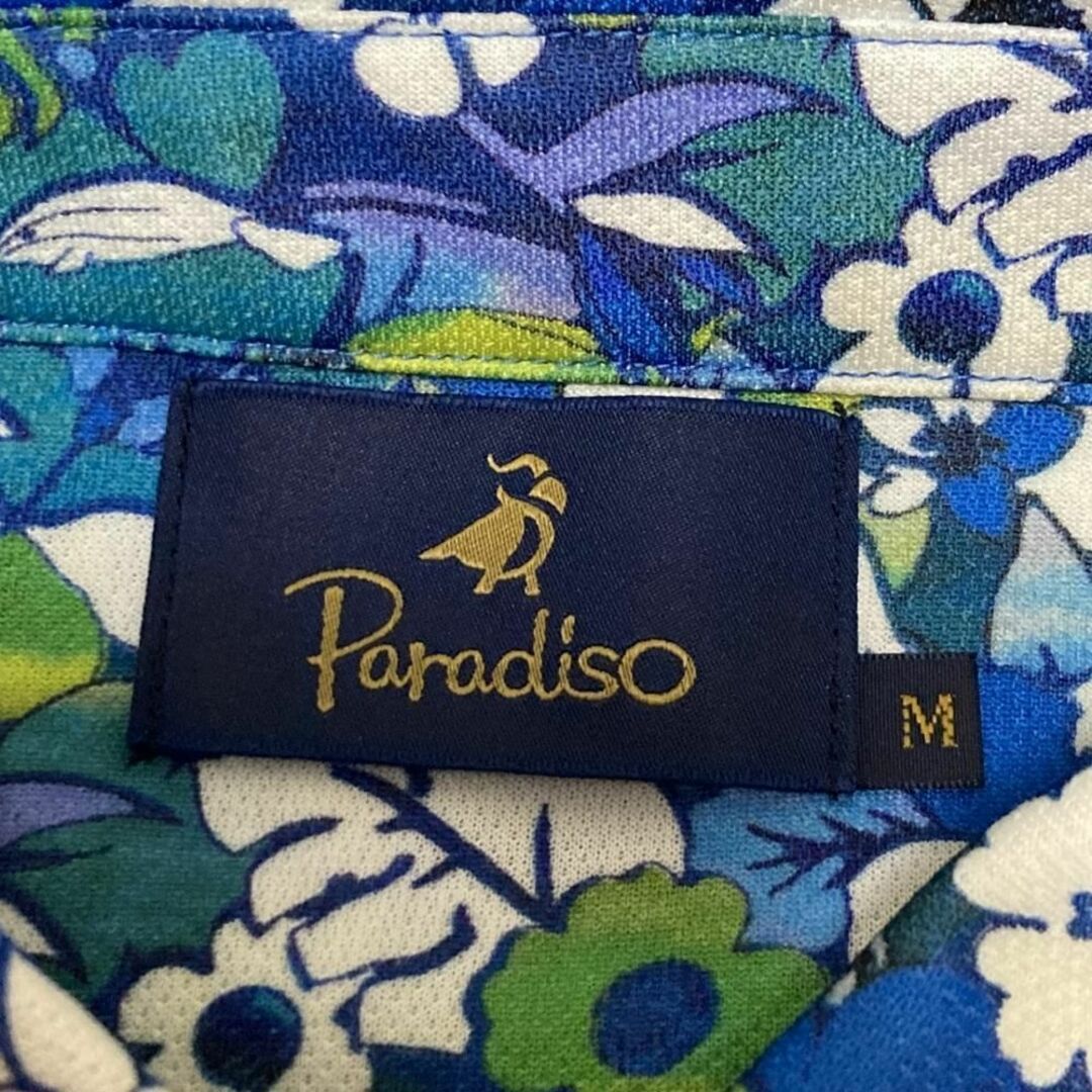 Paradiso(パラディーゾ)の【GOLFウェア】Paradiso ポロシャツ 半袖 総柄 刺繍 花柄 派手 M スポーツ/アウトドアのゴルフ(ウエア)の商品写真