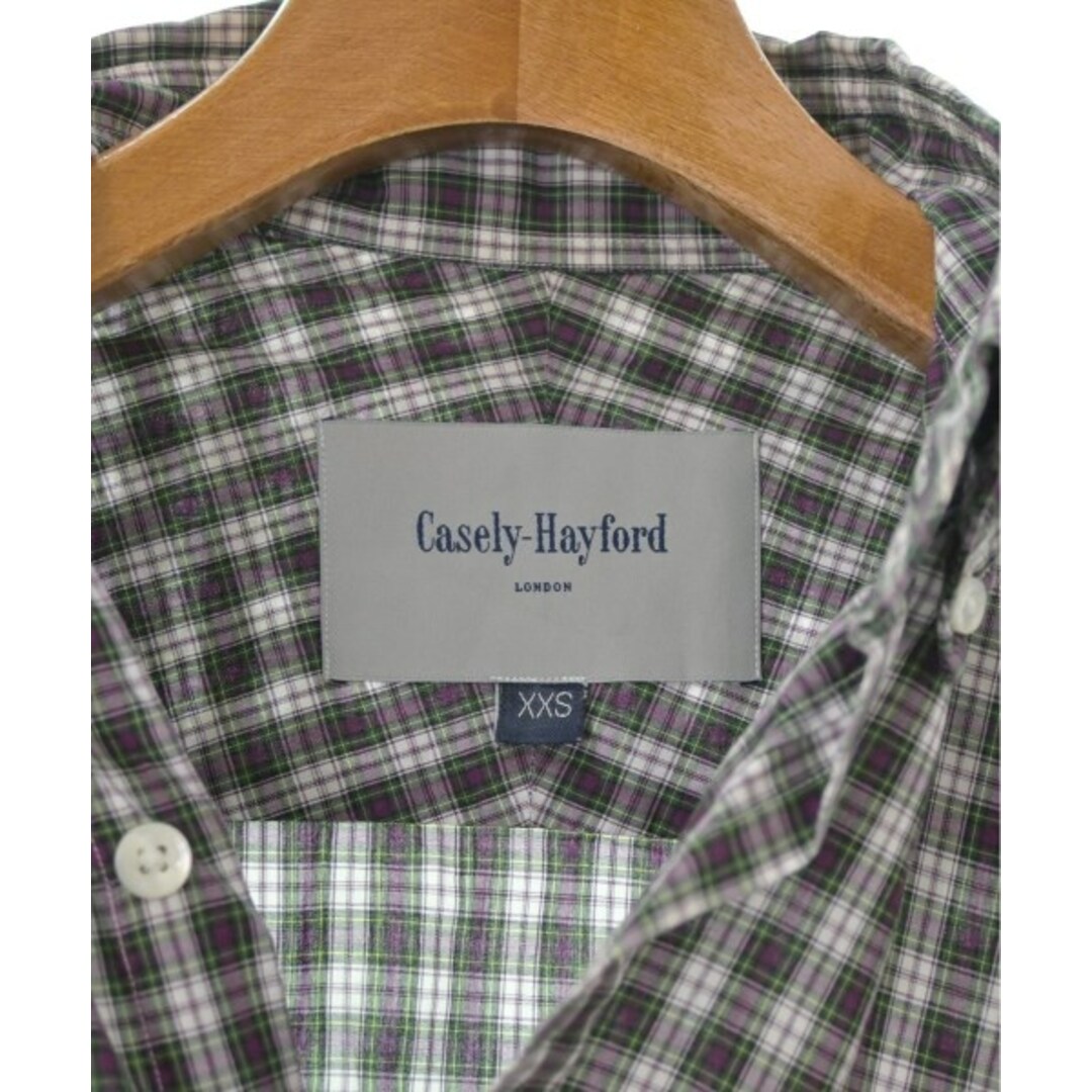 Casely-Hayford(ケイスリーヘイフォード)のCasely-Hayford カジュアルシャツ XXS 紫x緑x白(チェック) 【古着】【中古】 メンズのトップス(シャツ)の商品写真