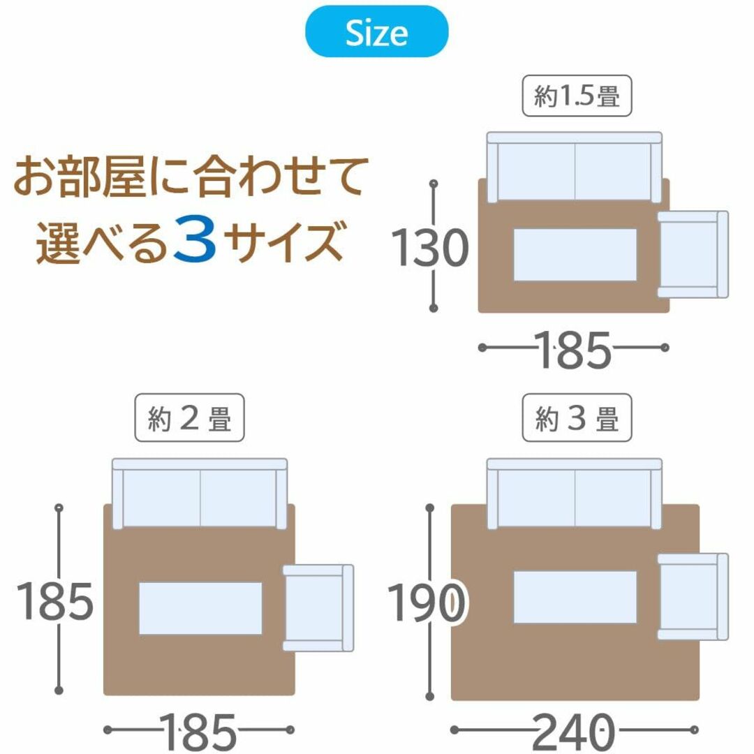 【色: ブルー】ベルーナ(BELLUNA) 冷感低反発ラグ 冷感 ひんやり 接触 8