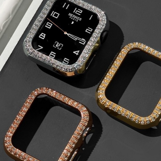 Apple Watch アップルウォッチ フレーム ラメ 保護 ケース 送料無料(腕時計)