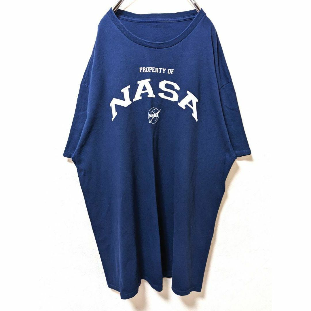 NASA ナサ ロゴ Tシャツ ネイビー 紺色 古着