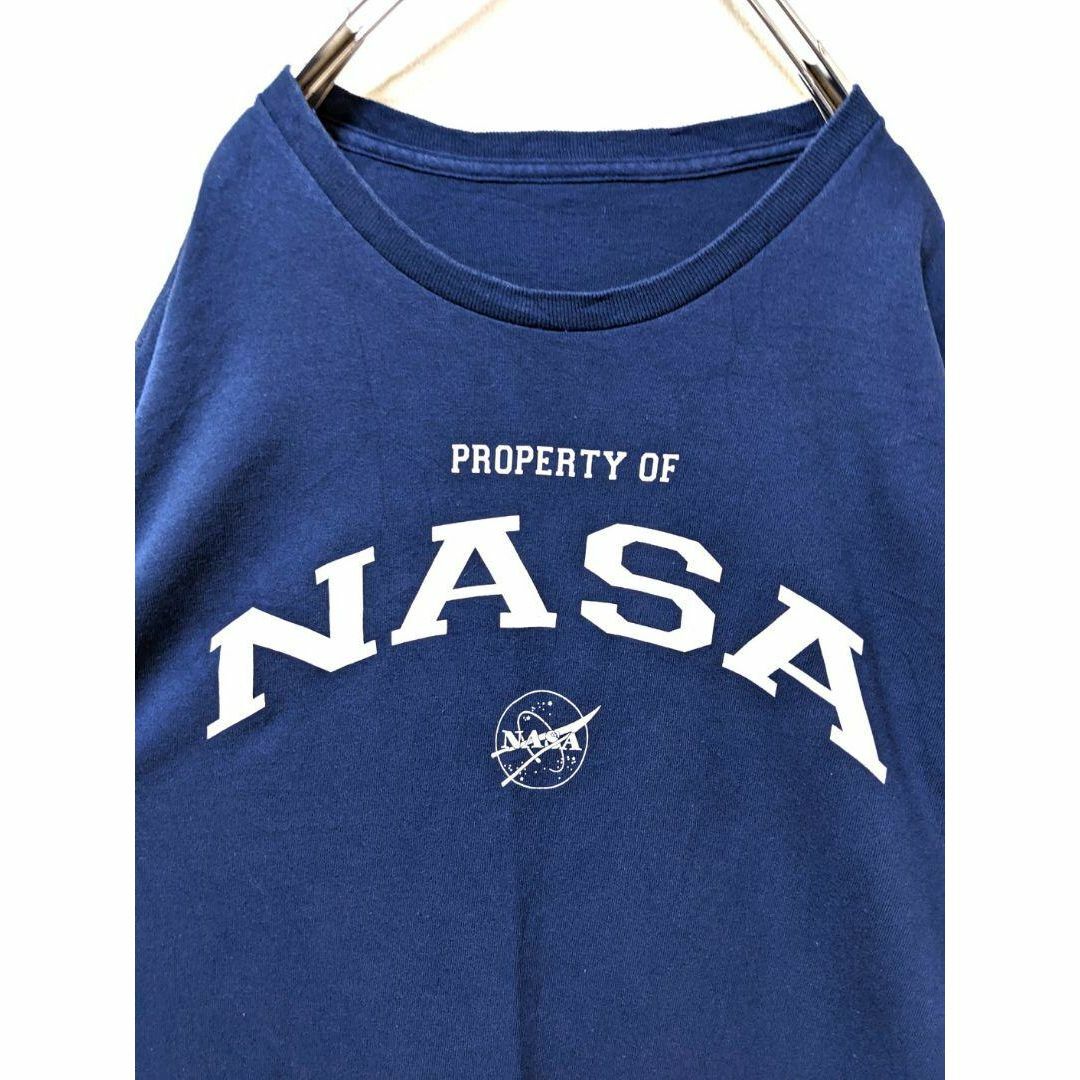 NASA ナサ ロゴ Tシャツ ネイビー 紺色 古着