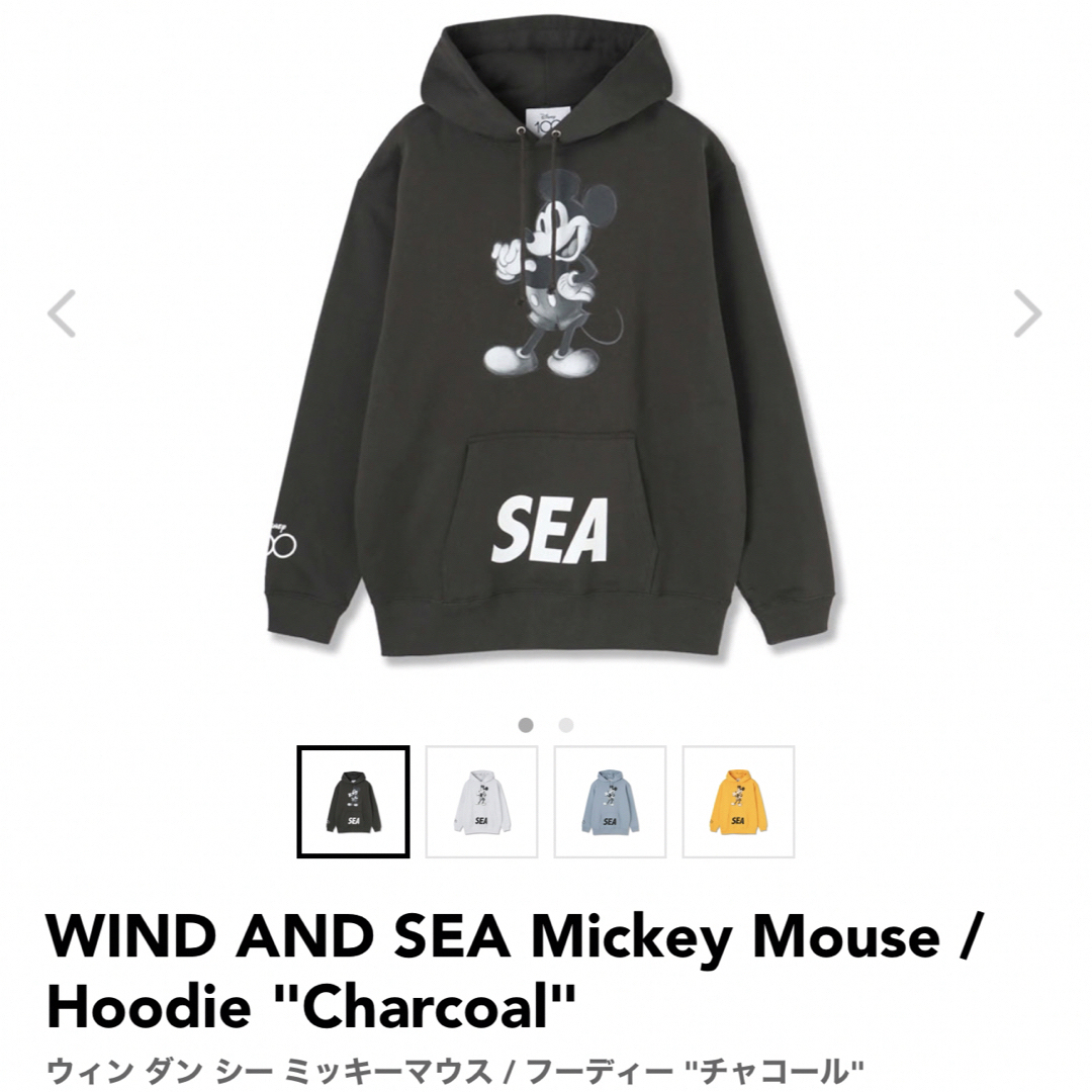 激レアセールwindandsea mickey ミッキー パーカー 限定版 L