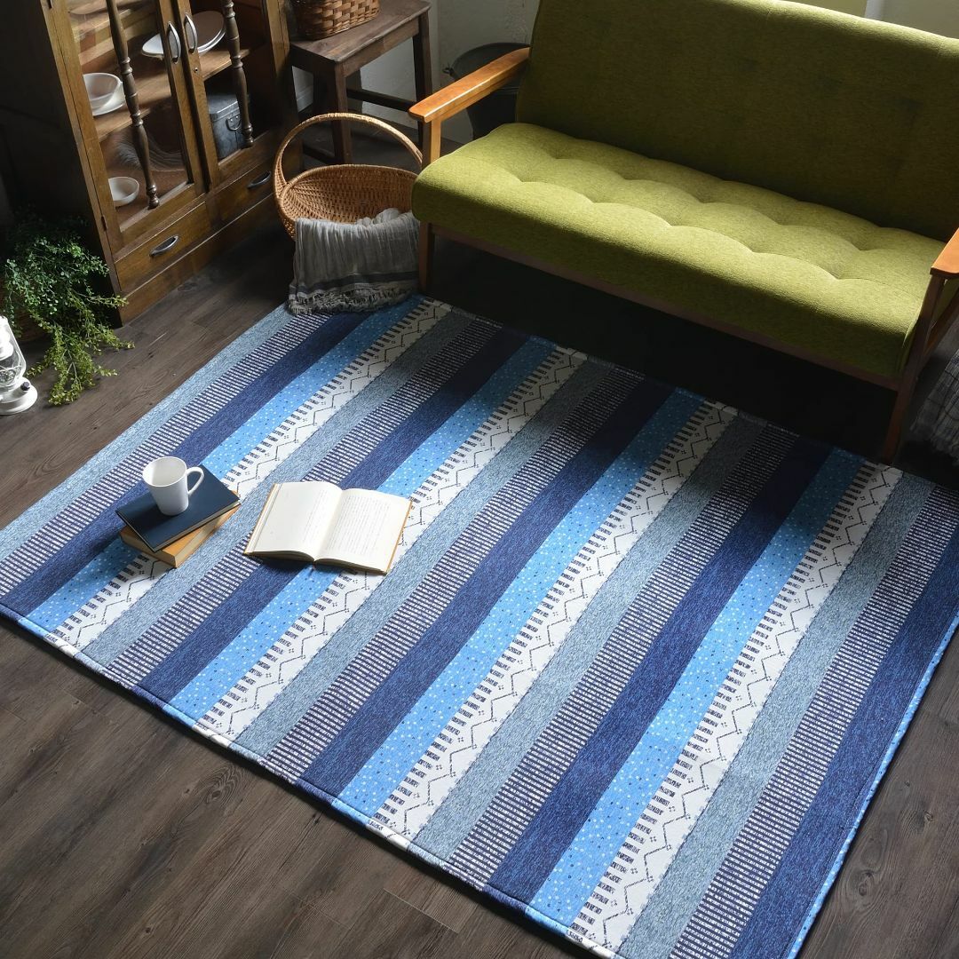 【色: B アイボリー】ＲＵＧＳ‐ＦＡＣＴＯＲＹ ラグマット 夏用 厚手 洗える