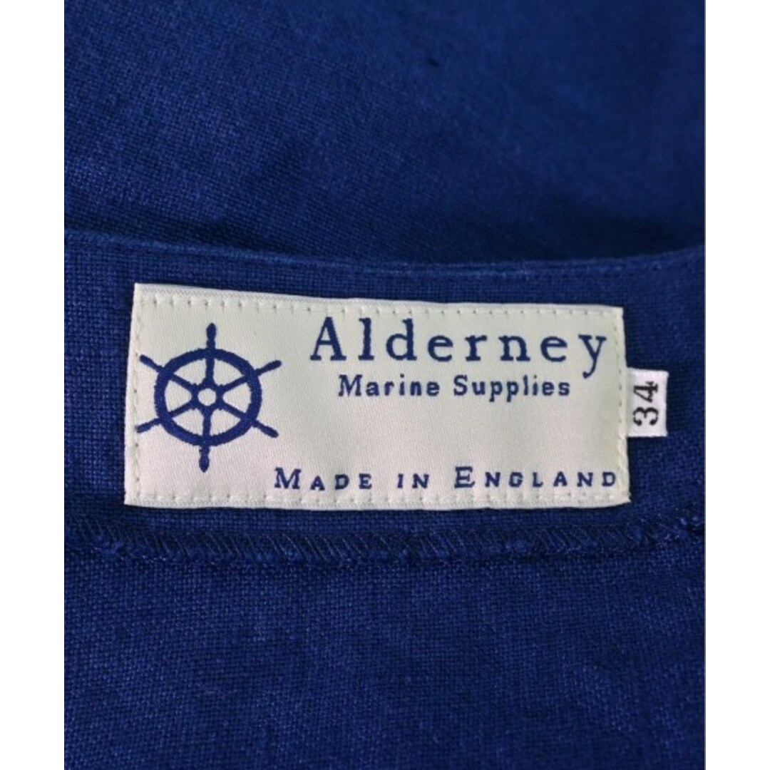 Alderney アルダニー ノーカラージャケット 34(XS位) 紺 2