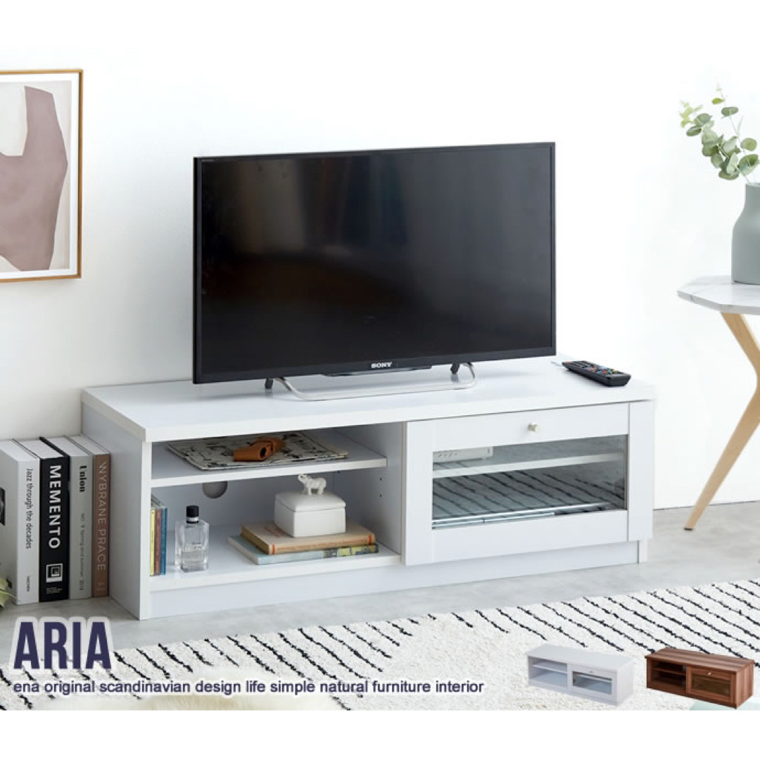 【送料無料】幅100cm Aria ガラス扉テレビ台