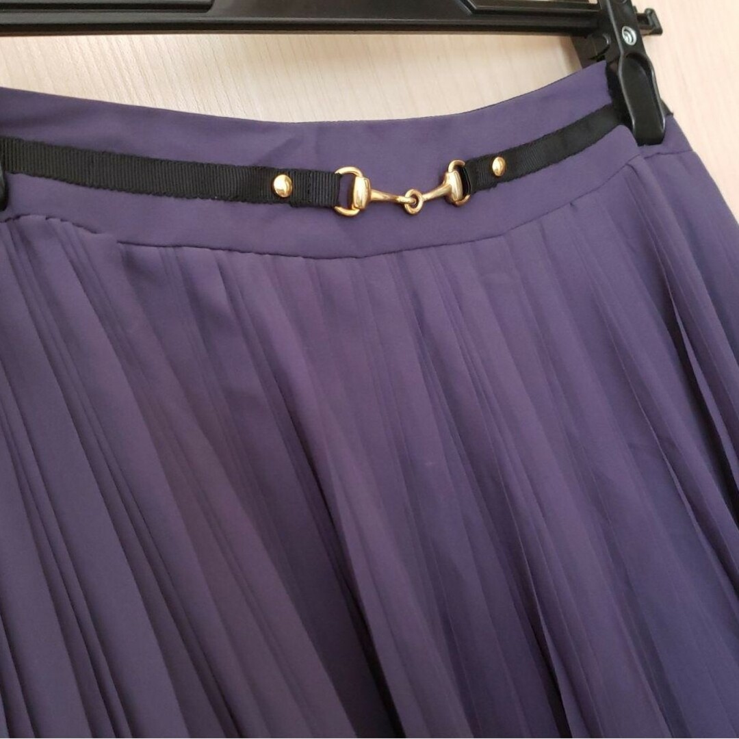 ef-de(エフデ)のef-de プリーツスカート　金具フェイクベルト レディースのスカート(その他)の商品写真