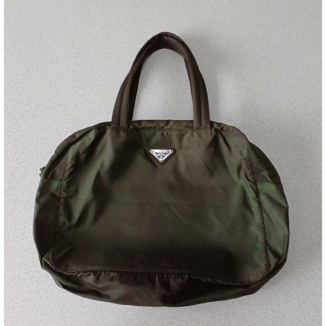 PRADA - プラダ トートバッグ ハンドバッグ カーキ ナイロンの通販 by