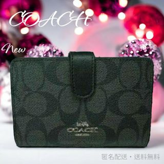 新品　未使用　coach コーチ　折財布　ブラック　レッド　赤色　黒色　メンズ