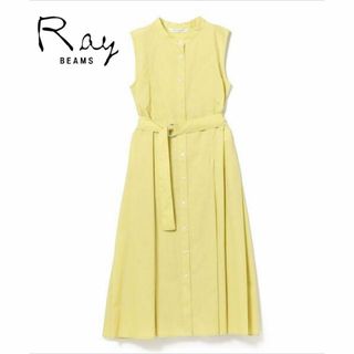 レイビームス(Ray BEAMS)の美品★Ray BEAMS ベルテッド タック ノースリーブワンピース 0825(ロングワンピース/マキシワンピース)