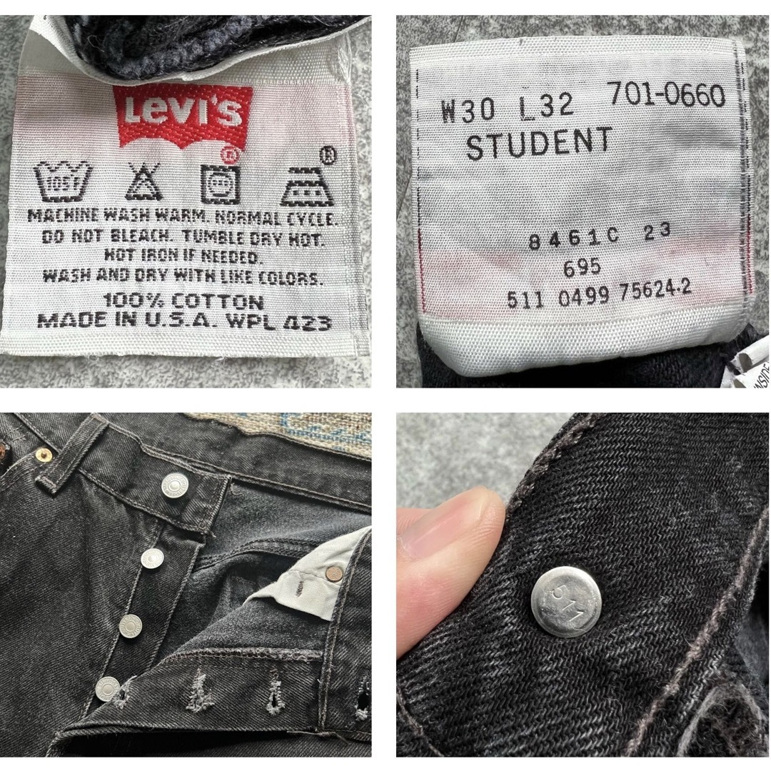 Levi's(リーバイス)の90's USA製 VINTAGE Levis 701 ブラック デニムパンツ メンズのパンツ(デニム/ジーンズ)の商品写真