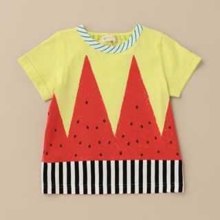 センスオブワンダー(sense of wonder)の【新品】BabyCheerベイビーチアースイカプリントTシャツ90cmライム(Tシャツ/カットソー)