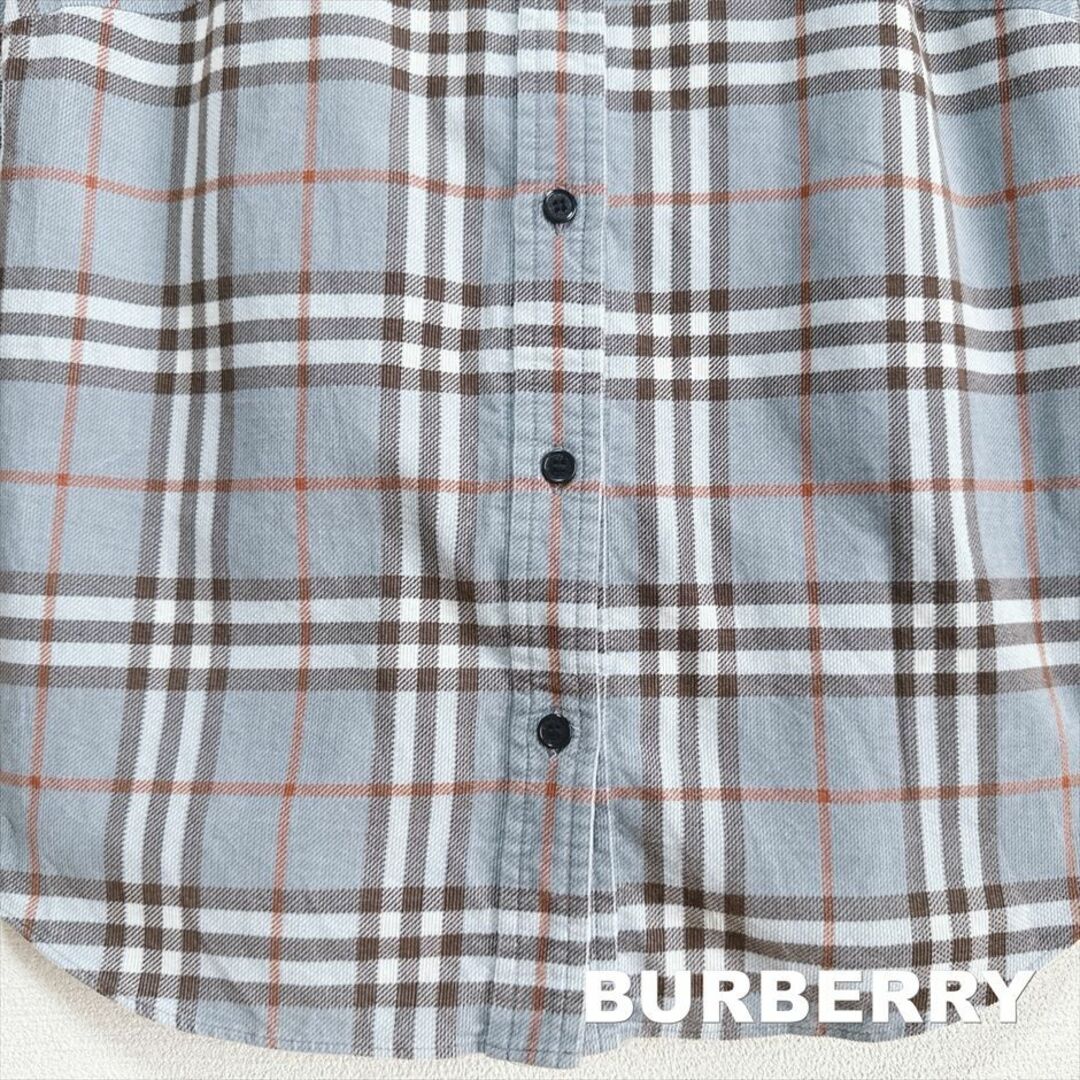 BURBERRY(バーバリー)の【BURBERRY】バーバリー 刺繍ロゴ チェック ロールアップ七分袖 シャツ レディースのトップス(シャツ/ブラウス(長袖/七分))の商品写真