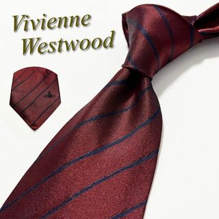 ネクタイ★ヴィヴィアンウエストウッド ストライプ シワ加工 シルク 美品