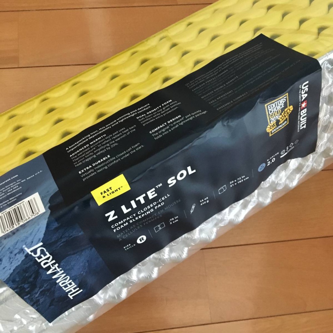 THERMAREST(サーマレスト)の新品 Therm-A-Rest Z LITE SOL Ｚライト スポーツ/アウトドアのアウトドア(寝袋/寝具)の商品写真