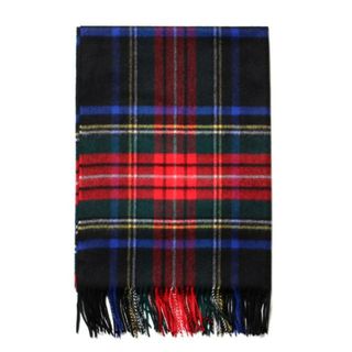 ジョンストンズ(Johnstons)の【新品未使用】 ジョンストンズ Johnstons カシミア ストール 大判 カシミヤ Cashmere Tartans Stole WA56 タータンチェック WA000056  【1.BLACK STEWART】(マフラー/ショール)