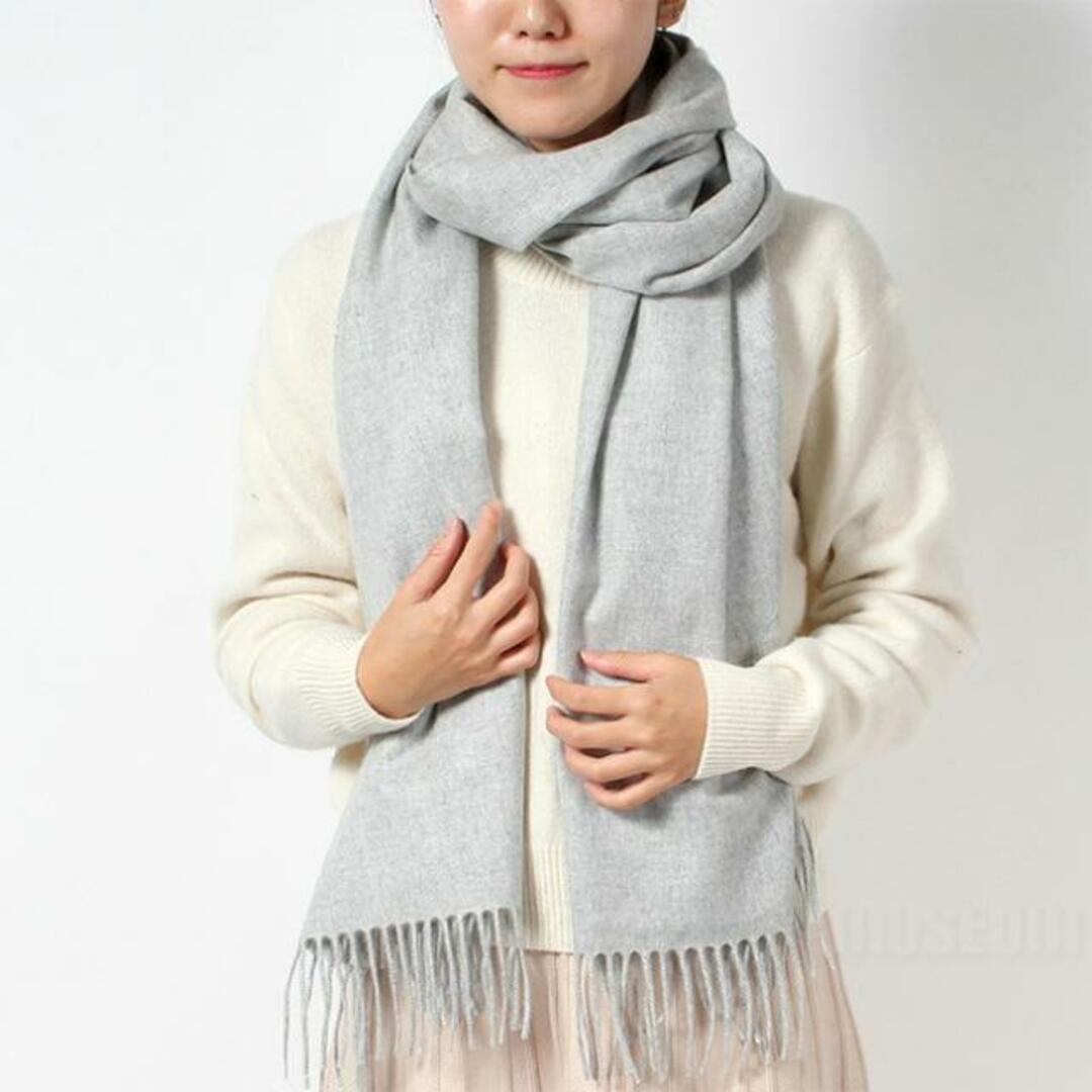 【新品未使用】 ジョンストンズ Johnstons カシミア ストール 大判 カシミヤ Cashmere Solid Stole WA56 無地  WA000056 【1.SILVER】