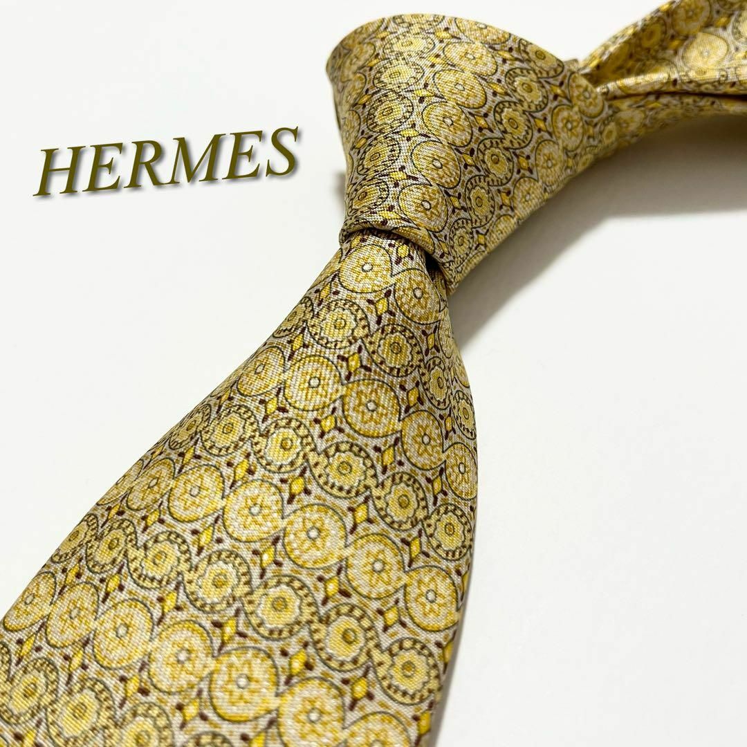Hermes - 【極美品】エルメス ネクタイ 総柄 シルク ファソネ H柄