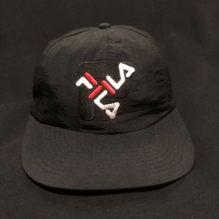 フィラ(FILA)のデッドストック？ 90s 台湾製 FILA 黒 ナイロンキャップ 帽子 フィラ(キャップ)