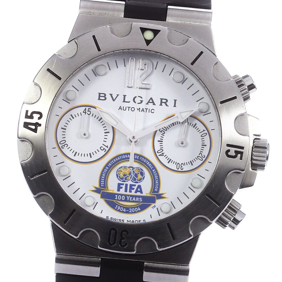 ベルト訳あり ブルガリ BVLGARI SCB38S ディアゴノ スクーバ FIFA100周年記念 クロノグラフ 自動巻き メンズ _769720少しの擦り傷備考