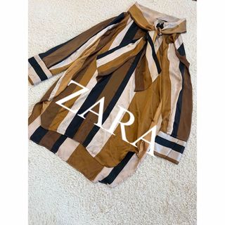 ザラ(ZARA)の美品　ZARA ザラ　シャツ　ブラウス　トップス　ストライプ　人気　完売(シャツ/ブラウス(長袖/七分))