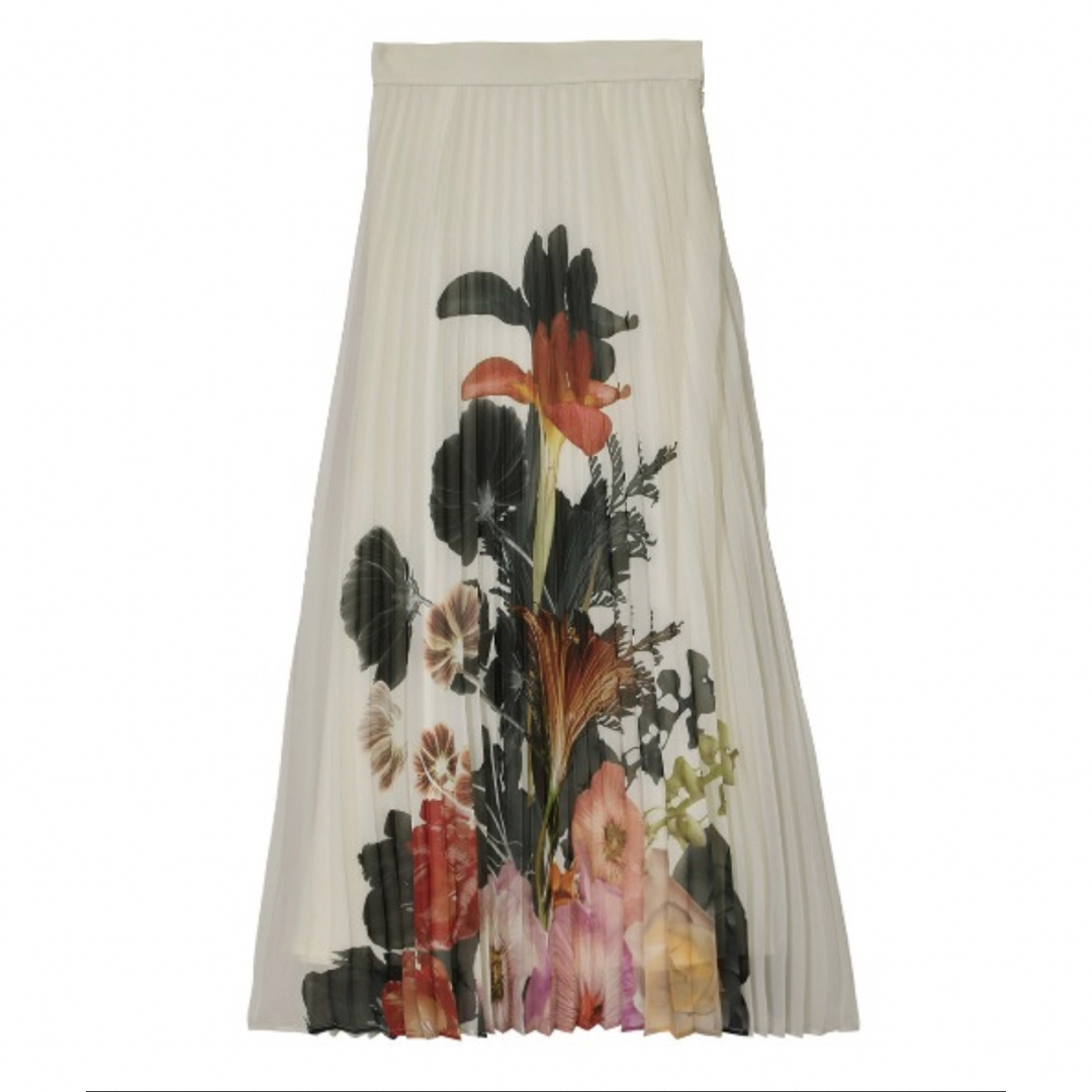 Ameri VINTAGE(アメリヴィンテージ)の【Ameri】MEDI ROENTGEN FLOWER PLEATS SKIRT レディースのスカート(ロングスカート)の商品写真