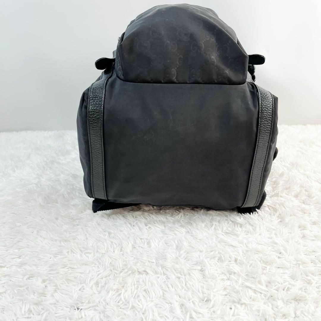 極美品✨グッチ シマ ナイロン リュック バッグパック A4可 黒 GG柄