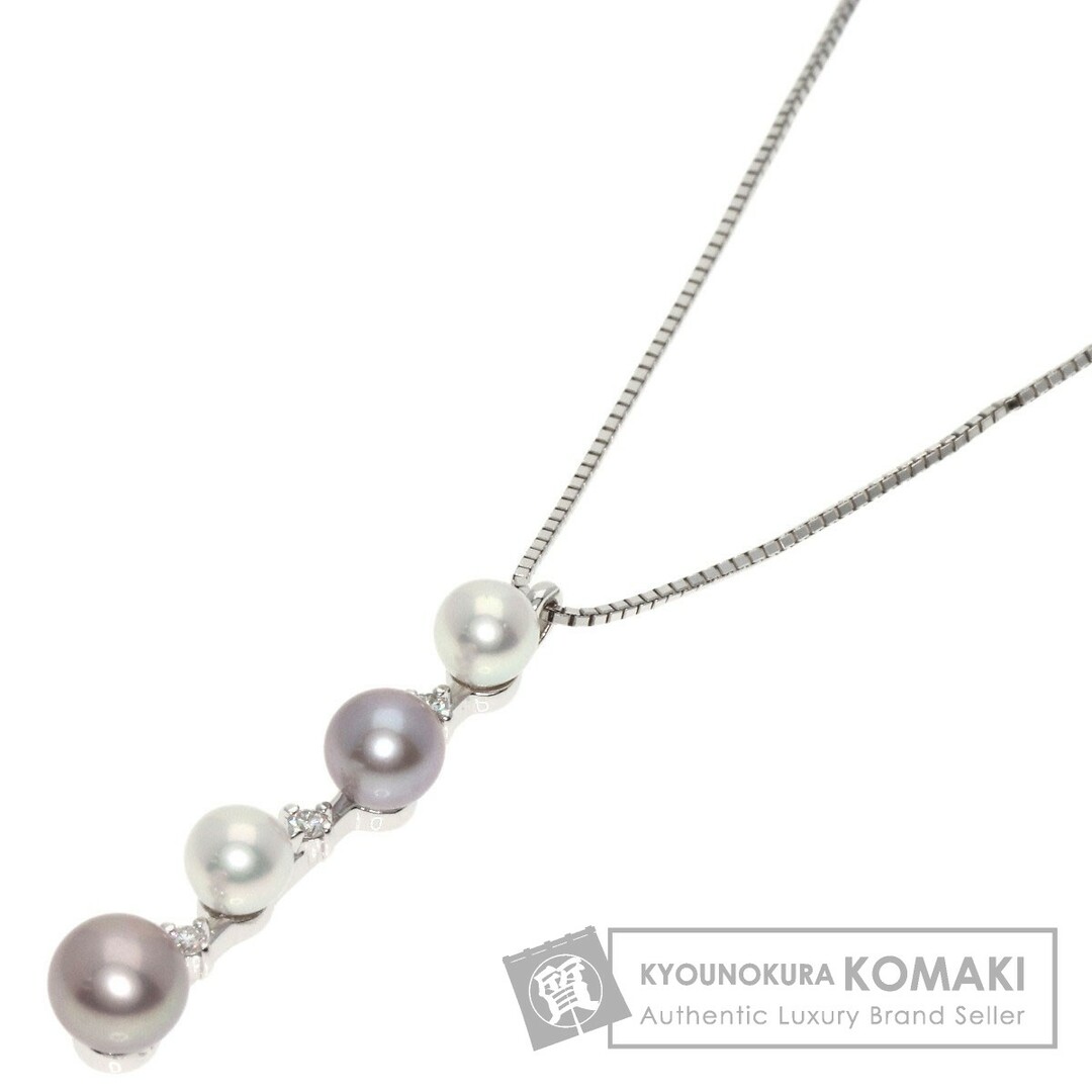 状態ダメージ箇所TASAKI 淡水パール ダイヤモンド ネックレス K18WG レディース